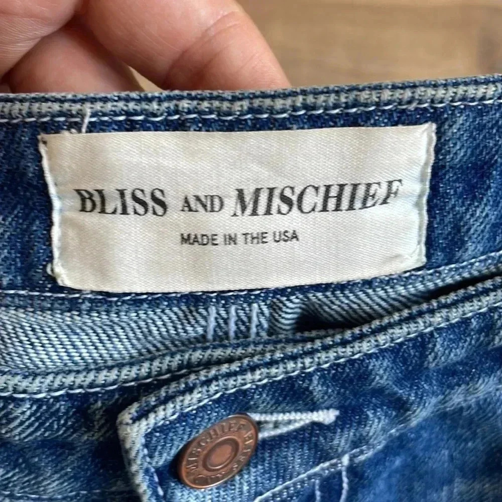 Bliss & Mischief Wide Leg Jeans Sz 3 - Picture 3 of 7